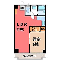 栃木県宇都宮市滝の原2丁目（賃貸マンション1LDK・3階・38.88㎡） その2