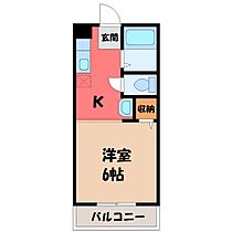 栃木県宇都宮市岩曽町（賃貸マンション1K・2階・20.08㎡） その1