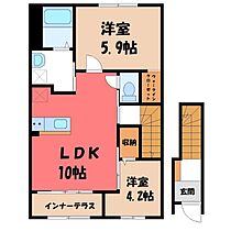 栃木県下都賀郡壬生町大字安塚（賃貸アパート2LDK・2階・53.80㎡） その2