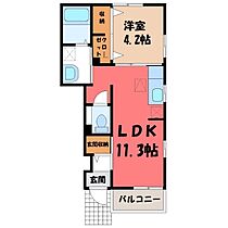 クリア リージョン D  ｜ 栃木県下都賀郡壬生町大字安塚（賃貸アパート1LDK・1階・37.76㎡） その2