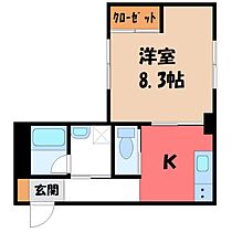 栃木県宇都宮市塙田3丁目（賃貸マンション1K・3階・34.30㎡） その2