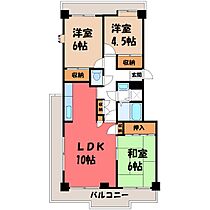 栃木県宇都宮市桜1丁目（賃貸マンション3LDK・5階・72.62㎡） その2