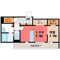 栃木県宇都宮市大曽4丁目（賃貸マンション1LDK・2階・40.50㎡） その2