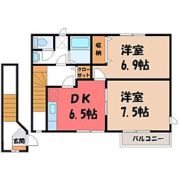 JR東北本線 宇都宮駅 バス25分 駒生営業所下車 徒歩9分 2階/-