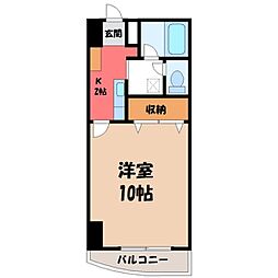 JR東北本線 宇都宮駅 バス35分 細谷新道口下車 徒歩8分の賃貸マンション 4階1Kの間取り