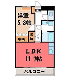 JR東北本線 石橋駅 バス20分 高勢町入口下車 徒歩3分の賃貸アパート 2階1LDKの間取り