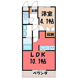 JR東北本線 宇都宮駅 バス27分 荒田下車 徒歩11分の賃貸アパート 2階1LDKの間取り