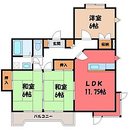 STハイツミユキ 3LDKの間取図画像