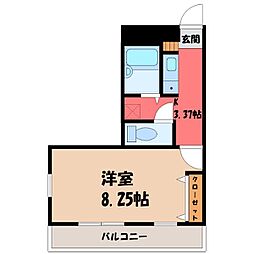 Kix 1Kの間取図画像