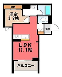 JR東北本線 宇都宮駅 徒歩10分 2階/-