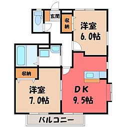 JR東北本線 宇都宮駅 バス13分 簗瀬東下車 徒歩4分 1階/-