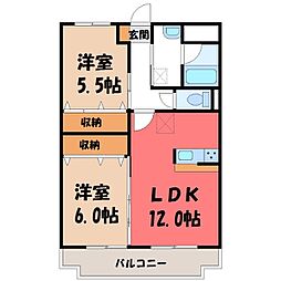 JR日光線 鹿沼駅 バス7分 上野原下車 徒歩4分 2階/-