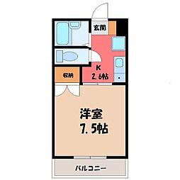 シャトー一の沢 1Kの間取図画像