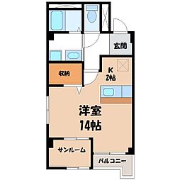 ファイブシティ ワンルームの間取図画像