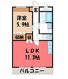 デパーチャーfor・N 1LDKの間取図画像