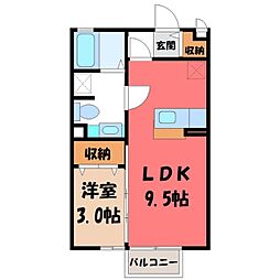MK14A 1LDKの間取図画像