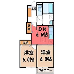 K.U.2 2DKの間取図画像