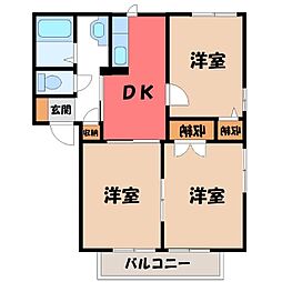 ニューウイング石崎A 3DKの間取図画像