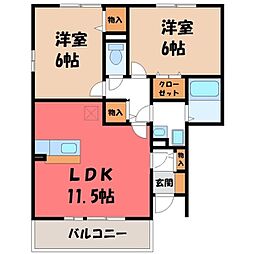 JR東北本線 宇都宮駅 バス22分 西中丸下車 徒歩9分 2階/-