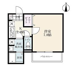 ファインフォレスタ佐賀大前 1Kの間取図画像