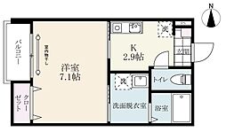 ファインフォレスタ佐賀大前II 1Kの間取図画像