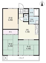 吉原アパート 3DKの間取図画像