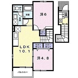 サンイーストA 2LDKの間取図画像