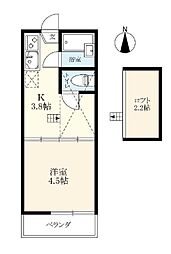 暁コーポ 1Kの間取図画像
