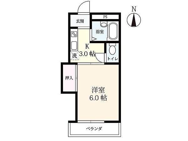 古川マンション 308｜佐賀県佐賀市本庄町大字本庄(賃貸マンション1K・3階・21.68㎡)の写真 その2