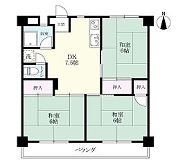 日新ビル 3DKの間取図画像