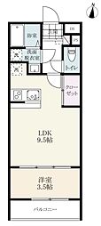 Ark　Residence　西田代 2階1LDKの間取り