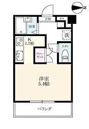 ジュネス本庄 1階1Kの間取り