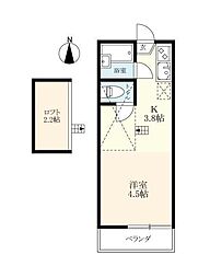 暁コーポ 1Kの間取図画像