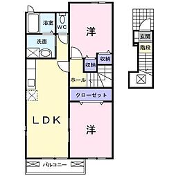サンクアイエットA 2LDKの間取図画像