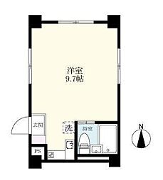サウスコート ワンルームの間取図画像