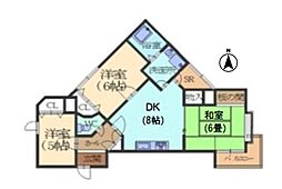 ロイヤル・リージェント 7階3DKの間取り