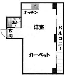 第一メゾン片町 5階ワンルームの間取り