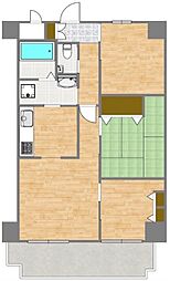 ライオンズマンション天王寺 8階3LDKの間取り