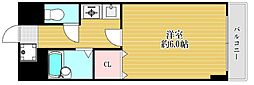 セレッソコート西心斎橋 1Kの間取図画像
