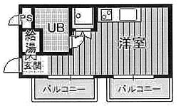 ハイム船場 ワンルームの間取図画像