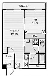 ハイツ東興 1LDKの間取図画像