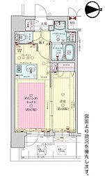 プレサンス四天王寺前夕陽ケ丘 1LDKの間取図画像