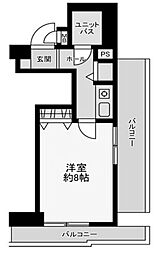 シーズ梅田東 1Kの間取図画像