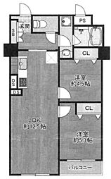 勝山タウンハイツ 2LDKの間取図画像