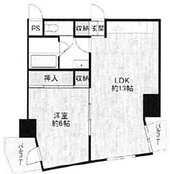 朝日プラザ北畠西 1LDKの間取図画像
