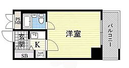 ライオンズマンション上六第2 ワンルームの間取図画像