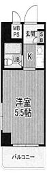 朝日プラザ新大阪アネックス ワンルームの間取図画像