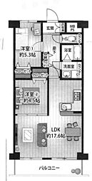 ユニハイム千船2号棟 2LDKの間取図画像