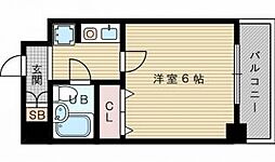 エスリード新大阪第2 1Kの間取図画像