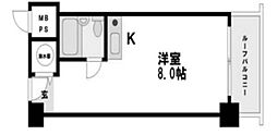 本町アーバンライフ ワンルームの間取図画像